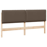 Upholstered Headboard Natural and Taupe 180 cm Solid Pine Wood 880001