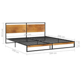 Bed Frame Black Powder-coated metal, Melamine coated MDF Super King 324867