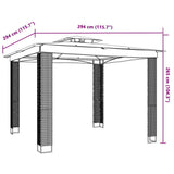 Gazebo with Double Roof Anthracite 2.94x2.94 m Steel 368445