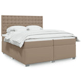 Box Spring Bed with Mattress Cappuccino 200x200 cm Faux Leather 3290739