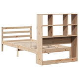 Bookcase Bed without Mattress 90x190 cm Single Solid Wood Pine 3321885