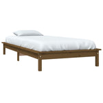 ZNTS Bed Frame without Mattress Honey Brown 90x200 cm Solid Wood 820529