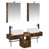 Bathroom Cabinet Set 5 pcs Smoked Oak 50 x 14.5 x 70 cm 3406315