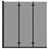 Bath Shower Screen Manual Black 130 x 138 cm Tempered Glass 42018543