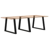 Dining Table Legs V-Shape 3 pcs Black 90x cm Steel 4012592