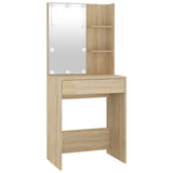 LED Dressing Table with 2 Cabinets Sonoma Oak Engineered Wood 3082029