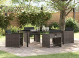 Garden Dining Set 5 pcs Grey Poly Rattan 3380695