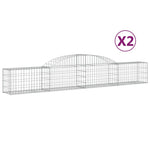 Arched Gabion Baskets 2 pcs 300x30x40/60 cm Galvanised Iron 3146467