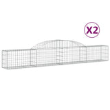 Arched Gabion Baskets 2 pcs 300x30x40/60 cm Galvanised Iron 3146467