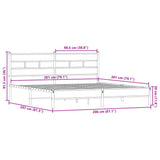 Metal Bed Frame without Mattress Smoked Oak 200x200 cm 3308485