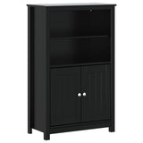 Bathroom Cabinet BERG Black 69.5x34x110 cm Solid Wood Pine 358547