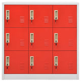 Locker Cabinet Light Grey and Red 90x45x92.5 cm Steel 336442