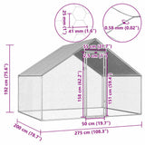 Outdoor Chicken Cage 2.75x2x1.92 m Galvanised Steel 170788