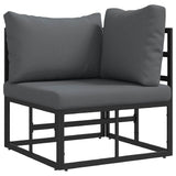 Garden Sofa Set with Cushion 3 pcs Black Aluminium 3378950