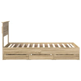 Bed Frame with Drawer Sonoma Oak 100 x 200 cm Engineer Wood 3409869