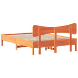 Bed Frame without Mattress Wax Brown 135x190 cm Double Solid Wood Pine 3328249