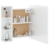 Mirror Cabinet with LED High Gloss White 70x16.5x60 cm 808879