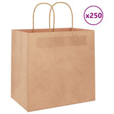 Paper Bags 250 pcs with Handles Brown 26x17x25 cm 4101591
