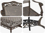 Garden Dining Set 7 pcs Bronze Aluminium 3334664