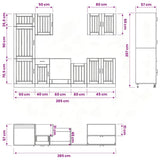 7 Piece Kitchen Cabinet Set Lucca High Gloss White Engineered Wood 3314773