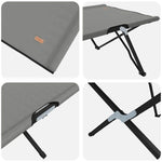 Folding Camping Bed Folding Grey 206 x 76 x 74 cm Oxford fabric 42003165
