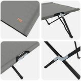 Folding Camping Bed Folding Grey 206 x 76 x 74 cm Oxford fabric 42003165