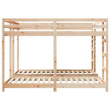 Triple Bunk Bed Frame Natural 80 / 200 x 200 cm Solid Pine Wood 3414558