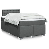 Box Spring Bed with Mattress Dark Grey 120x190 cm Fabric 3285842
