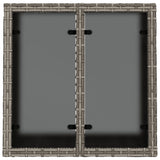 Garden Table with Glass Top Grey 55x55x37 cm Poly Rattan 366120