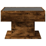 Coffee Table with LED Smoked Oak 70x50x45 cm Engineered Wood 847536