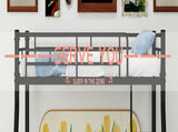 Black metal bunk bed with bunk beds, suitable for adults and children, equipped with ladder safety W3987P434157