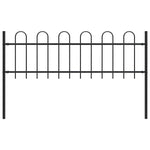 ZNTS Garden Fence with Hoop Top Steel 1.7 m Black 144928