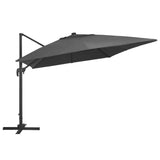 Cantilever Garden Parasol with LED Lights and Aluminium Pole 400x300 cm Anthracite 47006