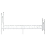 Bed Frame White Powder-coated steel Single Durable Bed Frame 353597
