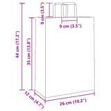 Paper Bags 250 pcs with Handles Yellow 26x12x35 cm 4102010