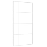Sliding Door Frosted ESG Glass and Aluminium 102.5x205 cm White 151689