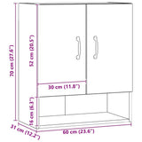 Wall Cabinet Artisan Oak 60x31x70 cm Engineered Wood 857068