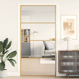 Interior Door Slim Golden 102,5x201,5 cm Tempered Glass and Aluminium 155135