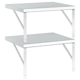 Wall Shelves 2 pcs 50x40 cm Silver Stainless Steel 3214508