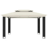 Gazebo with Double Roof Cream 3.94x2.96 m Steel 368446