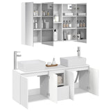 Bathroom Cabinet Set 4 pcs White Engineered Wood 3406423