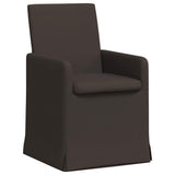 Dining Chairs with Wheels 2 pcs Dark grey 57 x 67 x 95 cm Linen 42017902
