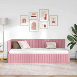 Corner Bed Frame with Headboard Pink 80 x 200 cm Velvet 42016249