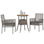 Garden Dining Set 3 pcs Grey Poly rattan 3334953