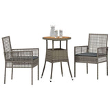 Garden Dining Set 3 pcs Grey Poly rattan 3334953