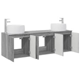 Bathroom Cabinet Set 3 pcs Grey Sonoma 49.5 x 44.5 x 66 cm 3405713