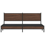 Metal Bed Frame without Mattress Brown Oak 200x200 cm 3301408
