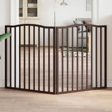 Dog Gate Foldable 2 Panels Brown Oak 160 cm Poplar Wood 352234