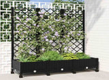 Garden Planter with Trellis&Wheels Black 120 x 40 x 131.5 cm PP 3423052