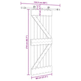 Sliding Door NARVIK 80 x 210 cm Natural and Black 3445218